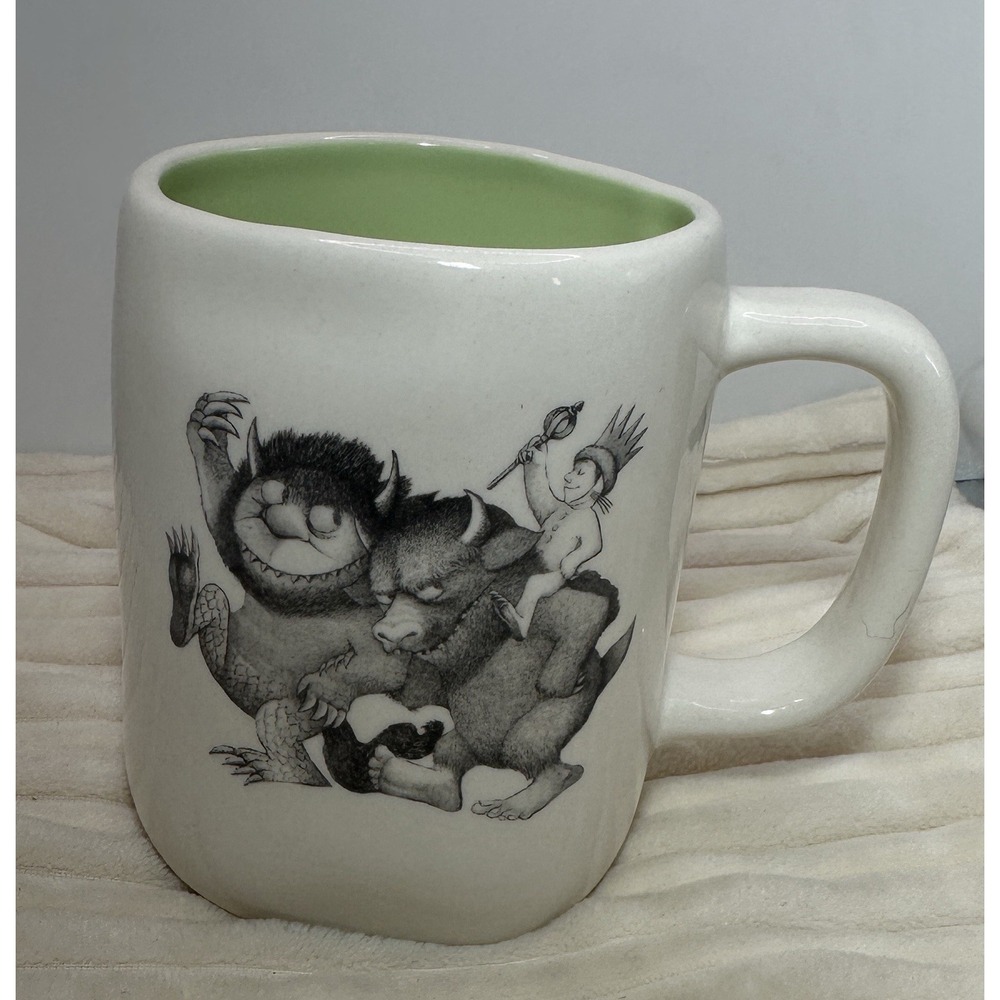 Rae Dunn Ceramic Mug "WHERE THE WILD THINGS ARE" Double Sided 16 oz